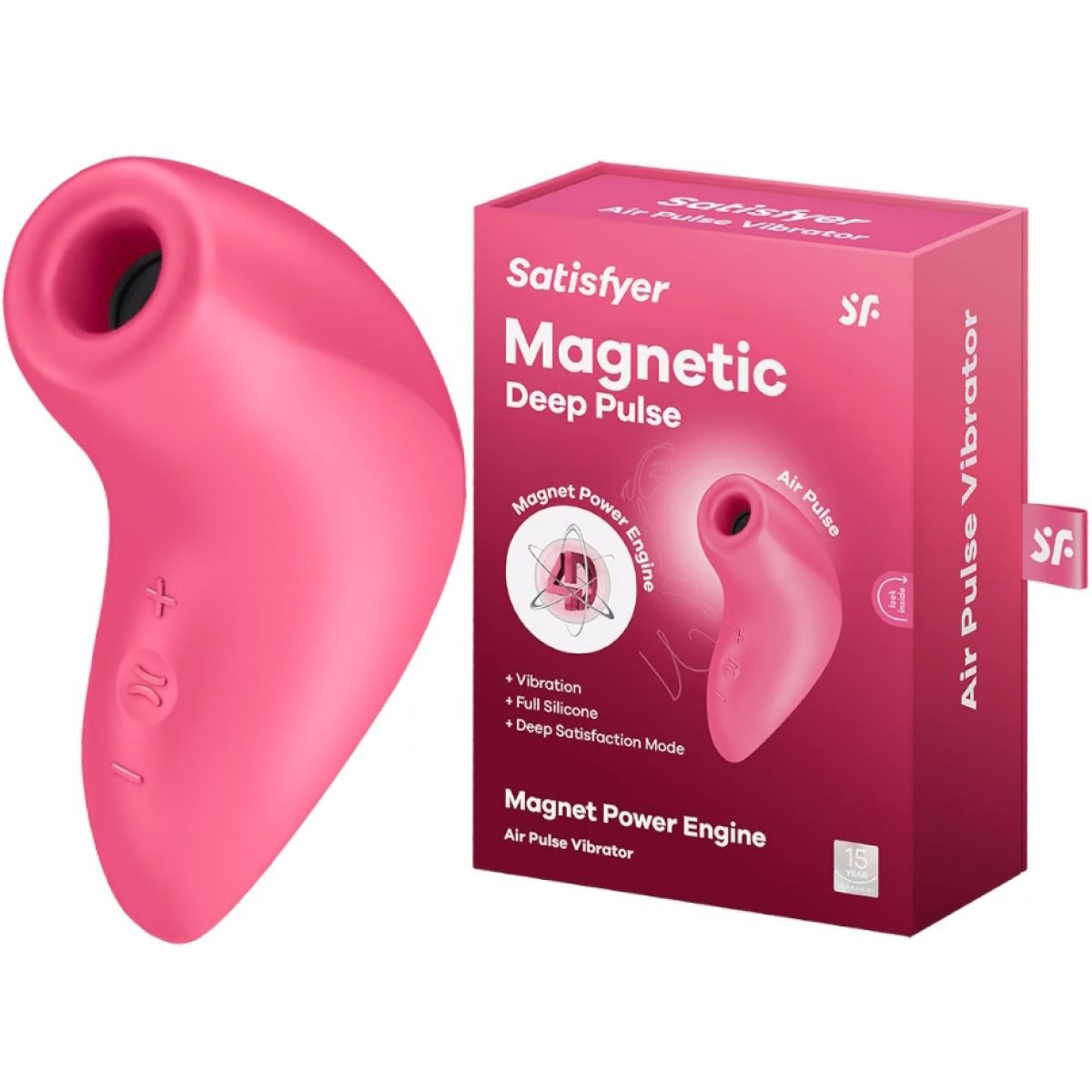 Вакуумно-волновой стимулятор клитора с вибрацией Satisfyer Magnetic Deep Pulse розовый