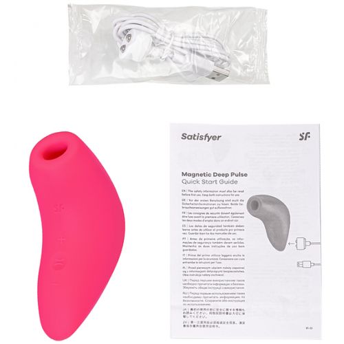Вакуумно-волновой стимулятор клитора с вибрацией Satisfyer Magnetic Deep Pulse розовый