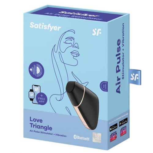 Бесконтактный стимулятор клитора Satisfyer Love Triangle с управлением через смартфон черный