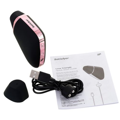 Бесконтактный стимулятор клитора Satisfyer Love Triangle с управлением через смартфон черный