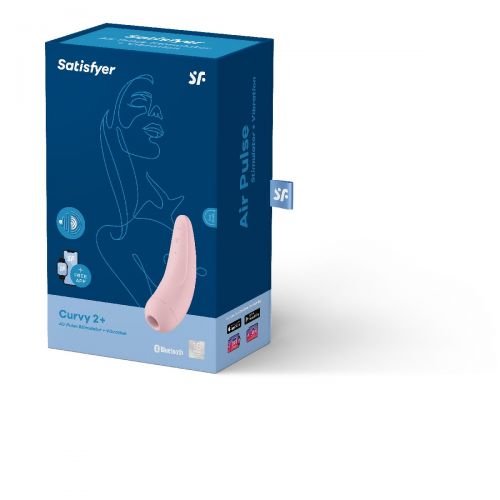 Вакуумный стимулятор Satisfyer Curvy 2+ Pink с дистанционном управлением