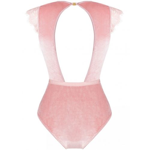 Нежное велюровое боди с розовым кружевом Jadore L/XL