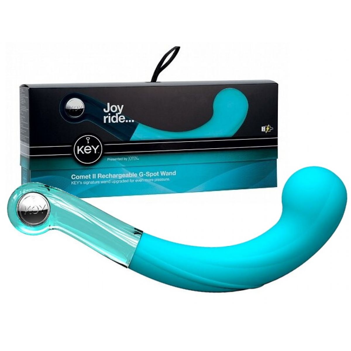 Массажер точки G из стекла и силкона Comet G-Spot Key By Jopen 20 см