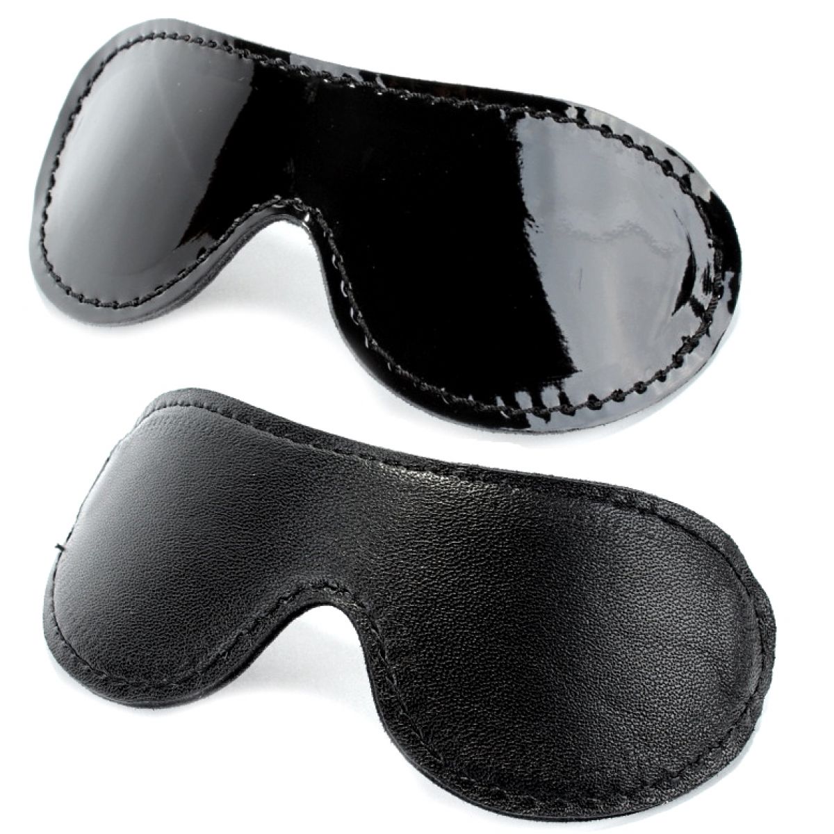 Маска на глаза из черной лаковой кожи с черным подкладом