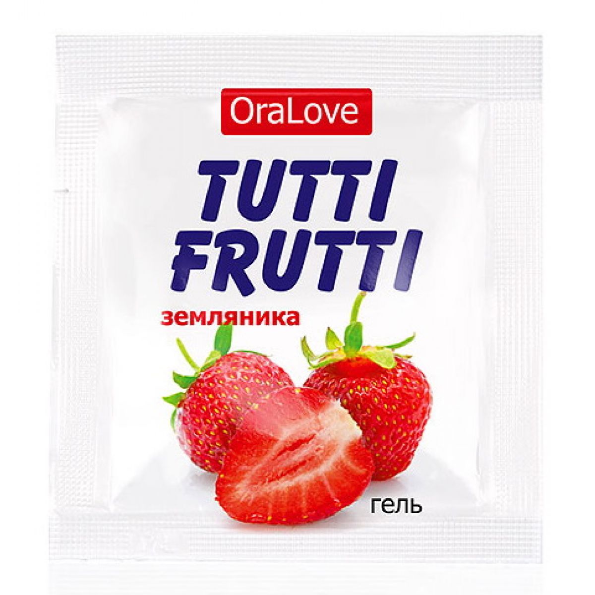 Съедобный лубрикант со вкусом земляники Tutti-Frutti OraLove 4 мл, пробник