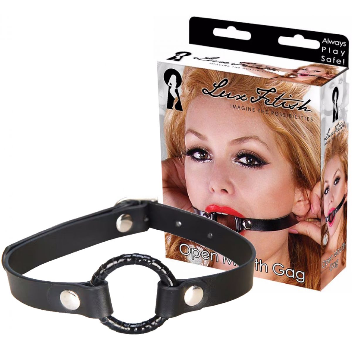 Кляп с кольцом черного цвета Lux Fetish