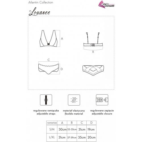 Изящный черный комплект с бежевым кружевом Louanee S/M