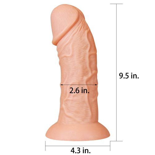 Большой изогнутый фаллос без мошонки на присоске Lovetoy Realistic Curved Dildo 24 см
