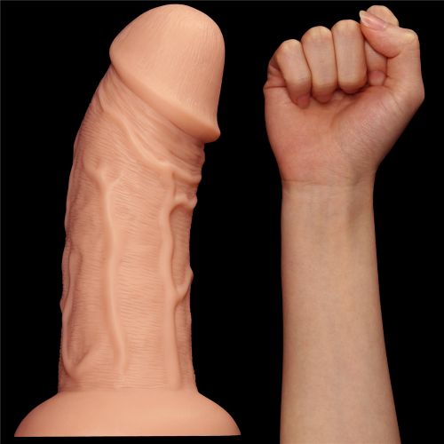 Большой изогнутый фаллос без мошонки на присоске Lovetoy Realistic Curved Dildo 24 см