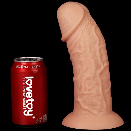 Большой изогнутый фаллос без мошонки на присоске Lovetoy Realistic Curved Dildo 24 см