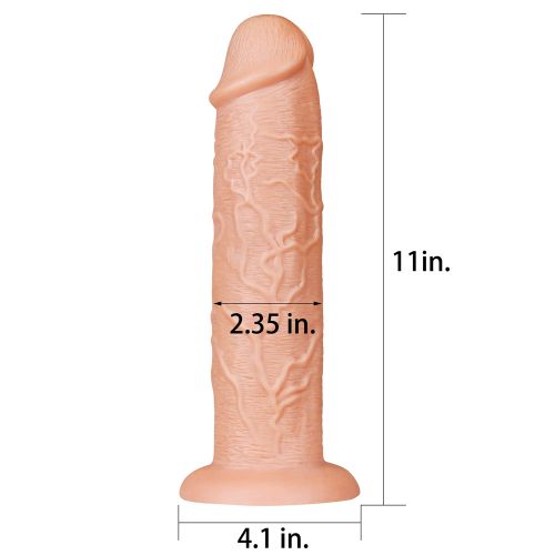 Большой фаллос без мошонки на присоске Lovetoy Realistic Long Dildo 28 см