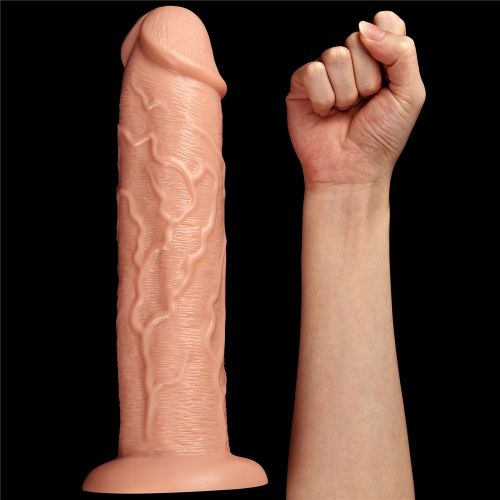 Большой фаллос без мошонки на присоске Lovetoy Realistic Long Dildo 28 см