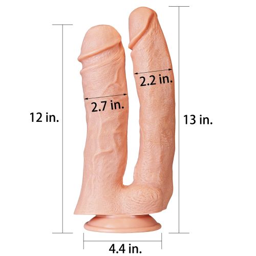 Огромный двойной фаллос на присоске Lovetoy Realistic Mega Double Dildo 33 см