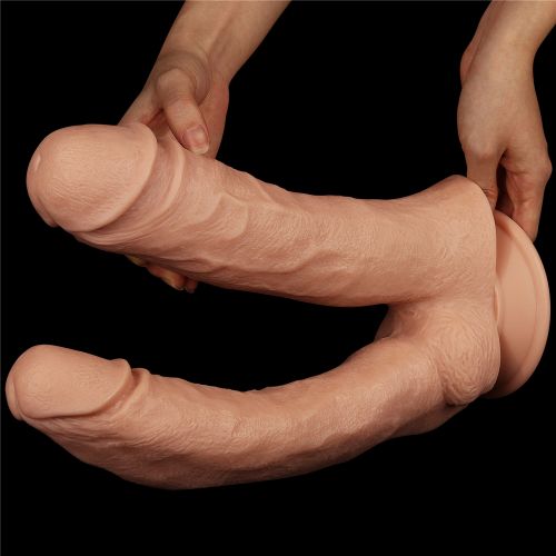 Огромный двойной фаллос на присоске Lovetoy Realistic Mega Double Dildo 33 см