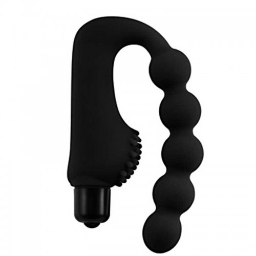 Анальные шарики с вибрацией и с дополнительным стимулятором промежности