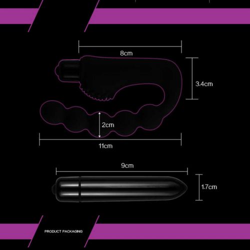 Анальные шарики с вибрацией и с дополнительным стимулятором промежности