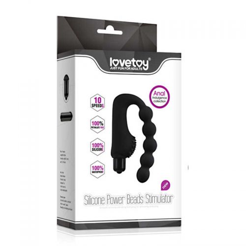 Анальные шарики с вибрацией и с дополнительным стимулятором промежности