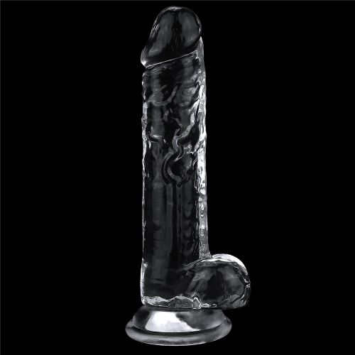 Прозрачный фаллос с мошонкой Lovetoy Flawless Clear Dildo 19 см