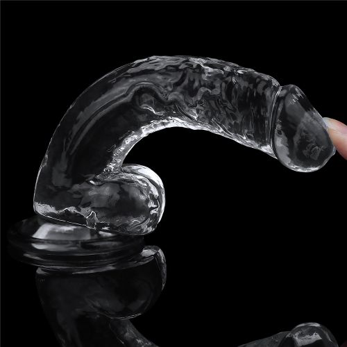 Прозрачный фаллос с мошонкой Lovetoy Flawless Clear Dildo 19 см