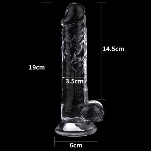 Прозрачный фаллос с мошонкой Lovetoy Flawless Clear Dildo 19 см
