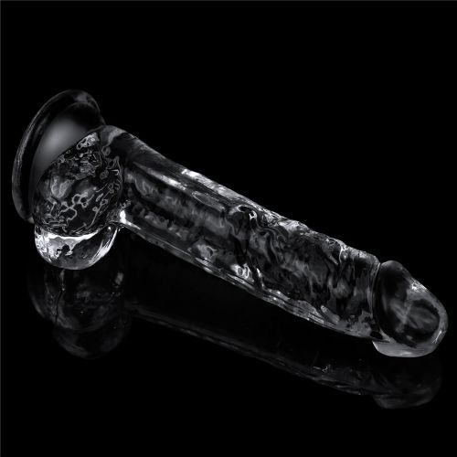 Прозрачный фаллос с мошонкой Lovetoy Flawless Clear Dildo 19 см