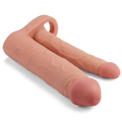 Удлиняющая насадка для двойного проникновения Pleasure X Tender Double Penis Sleeve +5 см