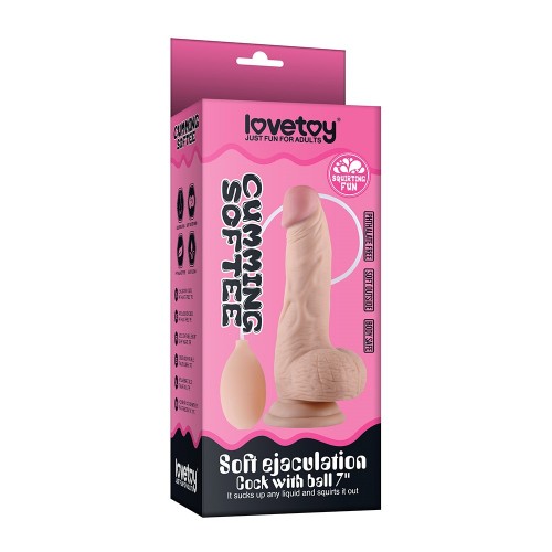 Фаллос с мошонкой Soft Ejaculation Cock 7 in с имитацией семяизвержения