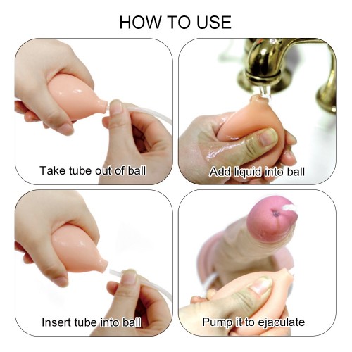 Фаллос с мошонкой Soft Ejaculation Cock 7 in с имитацией семяизвержения