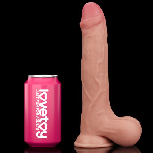 Гнущийся фаллоимитатор с эффектом двойной кожи Lovetoy Sliding-Skin Dual Layer Dong 25 см