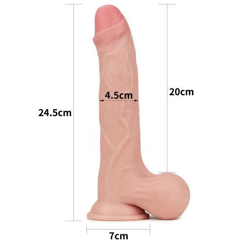 Гнущийся фаллоимитатор с эффектом двойной кожи Lovetoy Sliding-Skin Dual Layer Dong 25 см