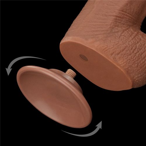 Реалистичный фаллоимитатор-мулат на присоске Lovetoy Sliding-Skin Dual Layer Dong 34 см