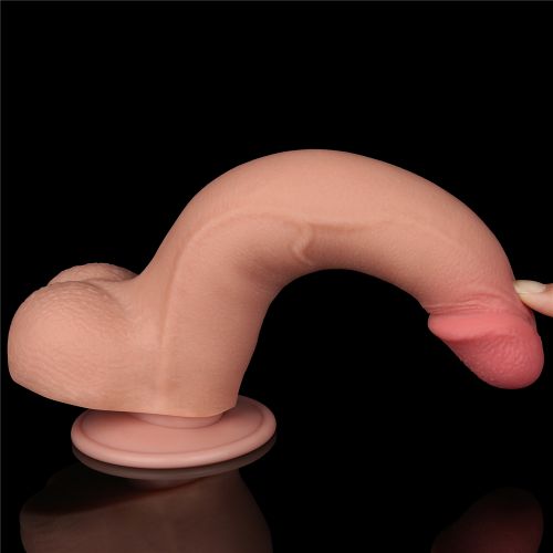 Реалистичный фаллоимитатор с эффектом двойной кожи Lovetoy Sliding-Skin Dual Layer Dong 20 см