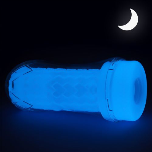 Прозрачный мастурбатор светящийся в темноте Lumino Play Ribbed Masturbator