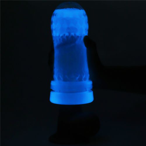 Прозрачный мастурбатор светящийся в темноте Lumino Play Ribbed Masturbator