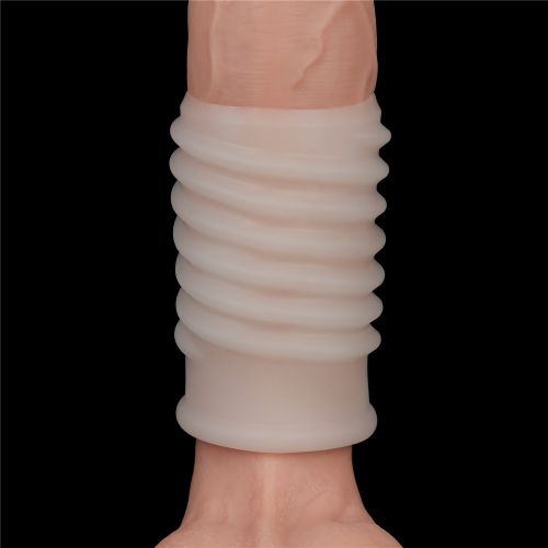 Рельефная вибронасадка на пенис Vibrating Spiral Knights Ring