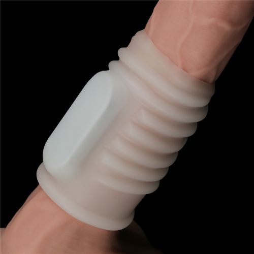 Рельефная вибронасадка на пенис Vibrating Spiral Knights Ring