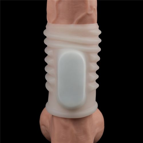 Рельефная вибронасадка на пенис Vibrating Spiral Knights Ring