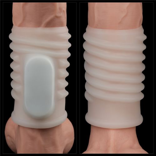 Рельефная вибронасадка на пенис Vibrating Spiral Knights Ring