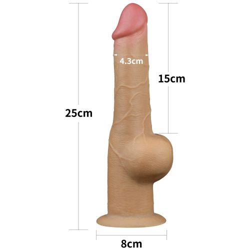 Реалистичный фаллос с высоко посаженной мошонкой Lovetoy Silicone Cock 25 см