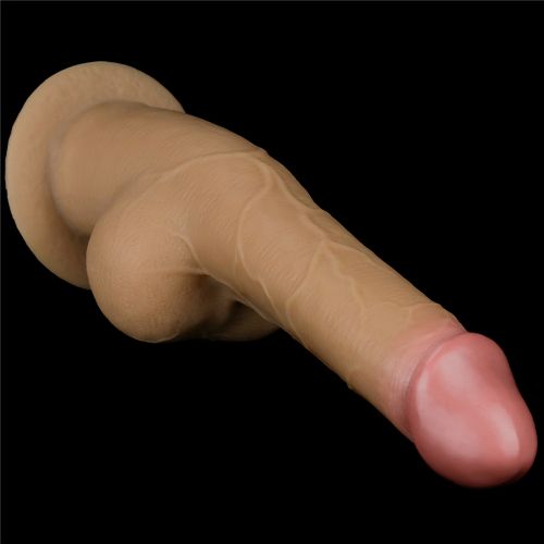 Реалистичный фаллос с высоко посаженной мошонкой Lovetoy Silicone Cock 25 см