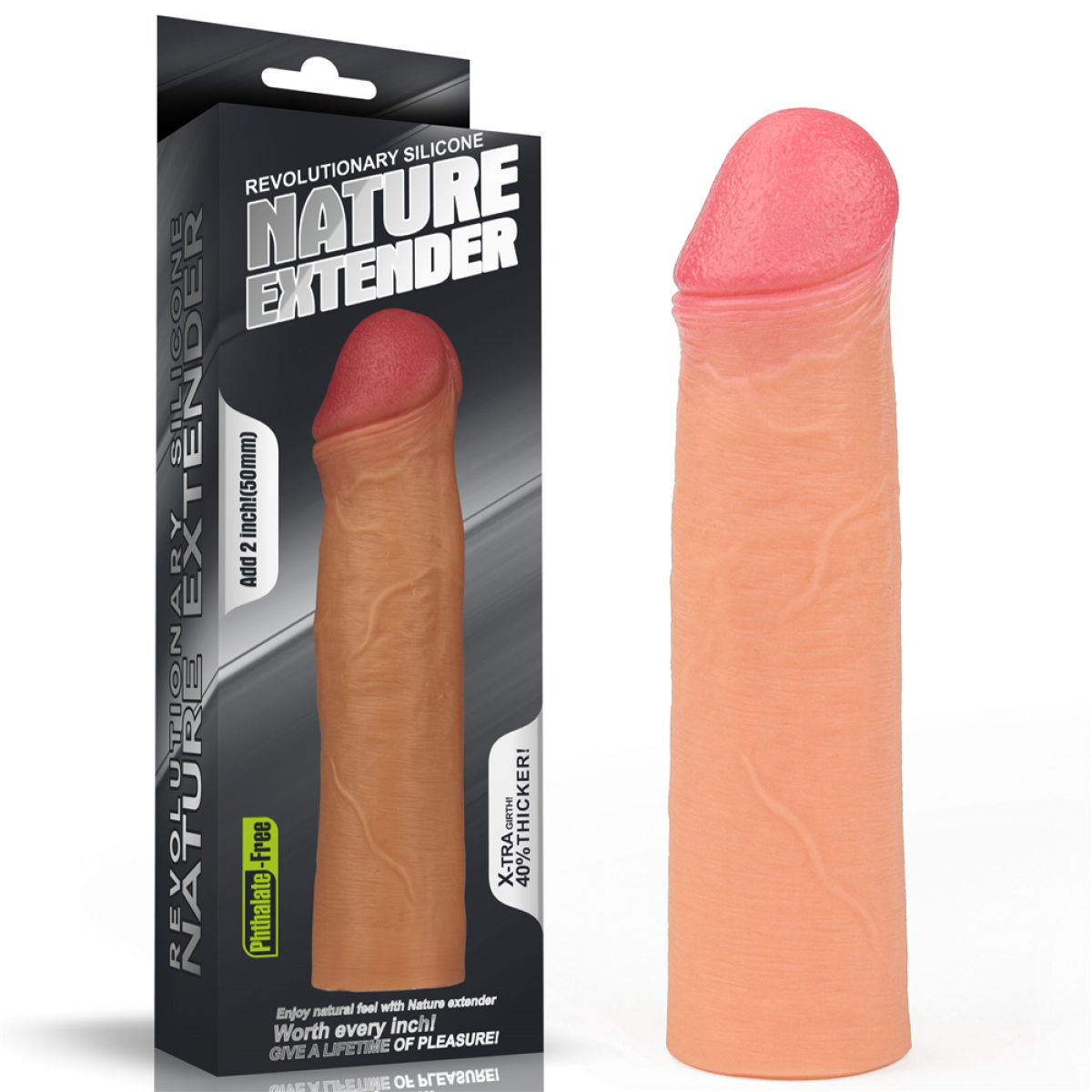 Удлиняющая насадка на пенис Revolutionary Silicone Nature Extender + 5,5 см