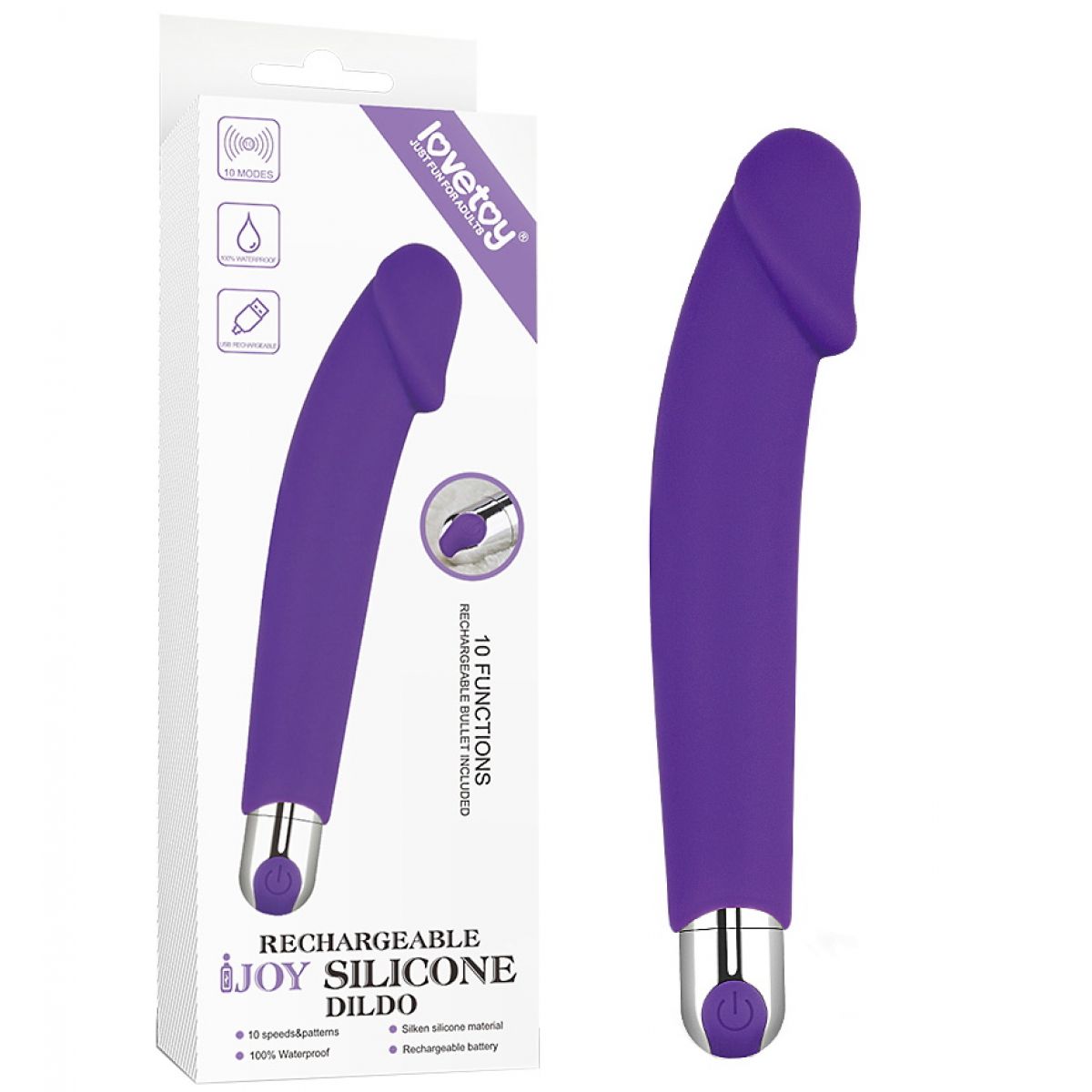 Классический перезаряжаемый вибратор IJoy Silicone Dildo 