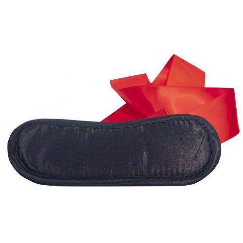 Черная маска на глаза с красными лентами