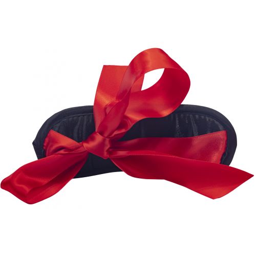 Черная маска на глаза с красными лентами