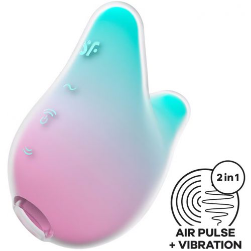 Вакуумно-волновой стимулятор с вибрацией Satisfyer Mermaid Vibes мятно-розовый