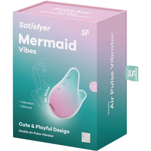 Вакуумно-волновой стимулятор с вибрацией Satisfyer Mermaid Vibes мятно-розовый