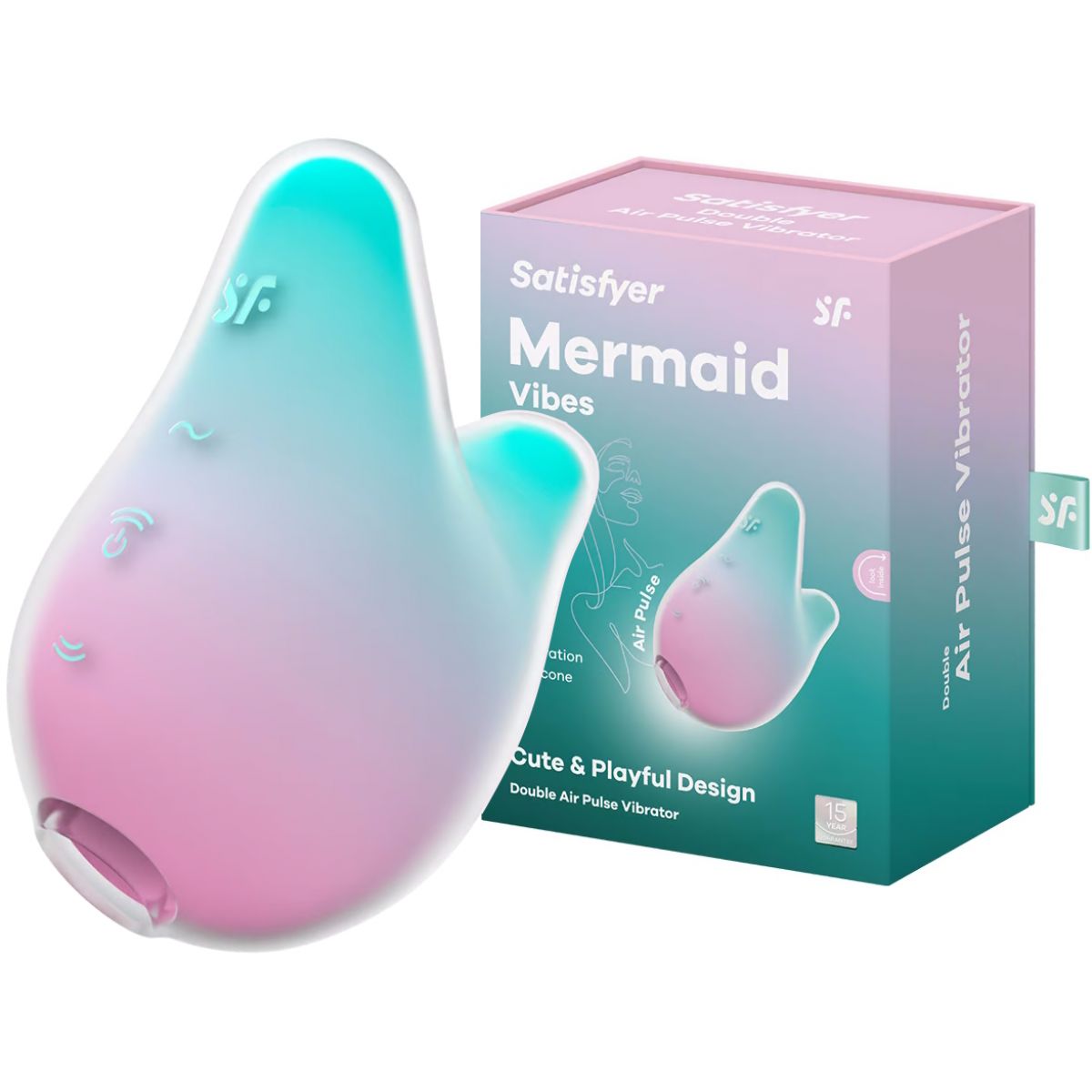 Вакуумно-волновой стимулятор с вибрацией Satisfyer Mermaid Vibes мятно-розовый