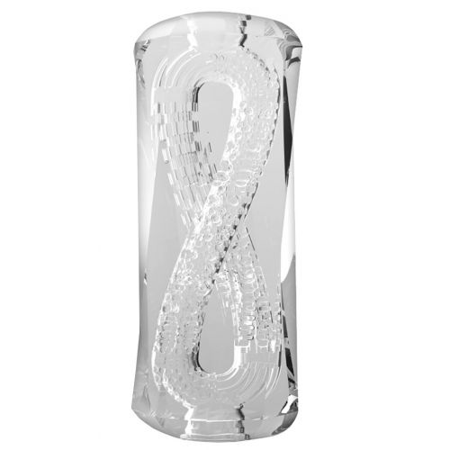 Прозрачный мастурбатор с двумя спиральными входами Xross Open Beads Rock