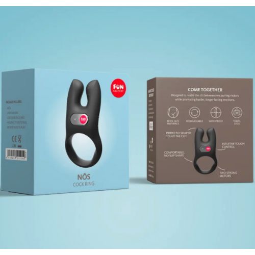 Эрекционное виброкольцо Fun Factory Nos с клиторальным стимулятором, черный