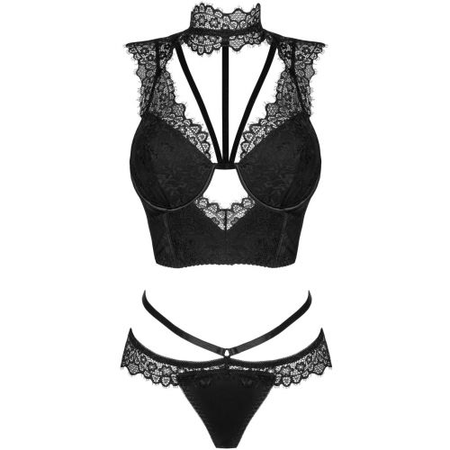 Сексуальный кружевной комплект со стрепами Obsidian S/M